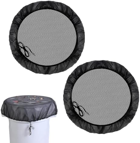2 Pack Rain Barrel Mesh Cover with Drawstring Rain Water Barrel Screen Filter Protective Top Covers for Rain Water Collection Barrel Outdoor Rainwater Collection System Portable Water Tank by Unknown