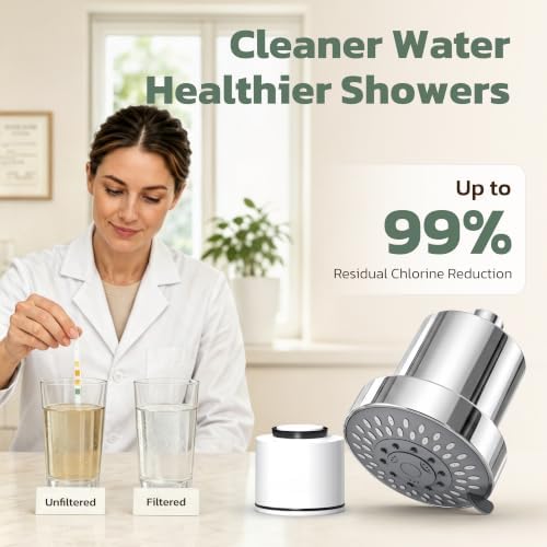 JDO High Pressure Filtered Shower Head, 5 Modes Rain Showerhead with Filter - Image 2