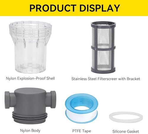 1/2'' Female NPT in-Line Strainer - Garden Hose Filter for High Pressure Washer, Sediment Filter with 30 Mesh Stainless Steel Screen (1/2'' 30 Mesh) - Image 4