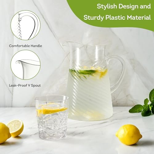 Lily's Home Shatterproof Acrylic Pitcher with spout, Versatile Plastic Pitcher for Water, Juice, Iced Tea, Milk, Iced Tea Beverage Carafe, Dishwasher Safe Top Rack, 2.5QT/80 OZ - Image 6
