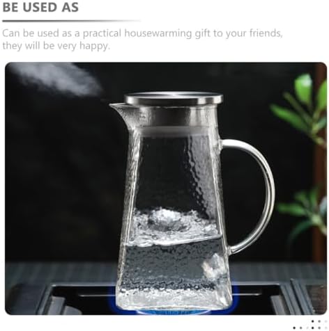 Glass Water Pitcher with Lid 1.5L Cold Beverage Jug - Image 6