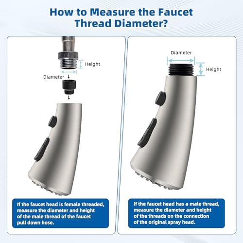 Hibbent cUPC Certified Curved Pull Down Kitchen Faucet Head Replacement - Image 6