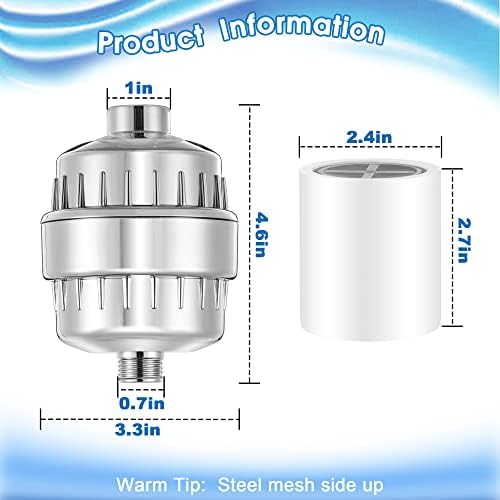 6 Pack 20 Stage Shower Filter Replacement Cartridge, Shower Head Filter Refill for Hard Water to Remove Chlorine Fluoride Heavy Metal, High Output Bath Cartridges for Skin Hair Healthy - Image 5