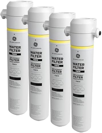 GE Icemaker & Refrigerator System, Exterior Connection, Ice for Beverages, Reduce Chlorine Taste & Odor for Better Water, Replace Filter (FQK1K) Every 6 Months, GXRLQK (Pack of 4) by Unknown
