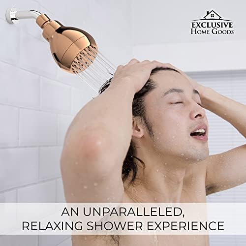 High Pressure Shower Head - Powerful Deluxe Bathroom Showerhead with Strong Spray Stream and Small Silicone Nozzles - Universal Fit Works with High and Low Water Flow Showers 1.8 GPM - Rose Gold - Image 6