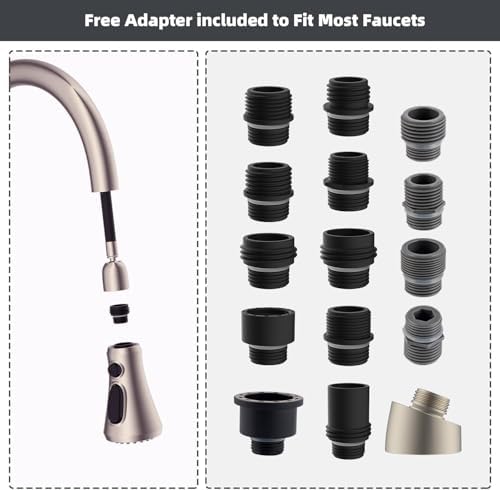 Hibbent Pull Down Spray Head for Kitchen Faucet, 3-Function Sink Nozzle - Image 4
