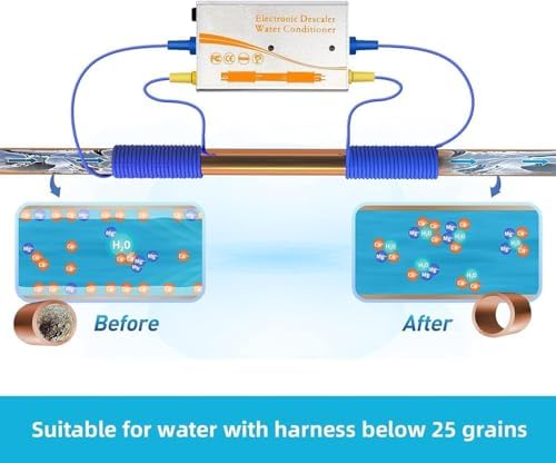Electronic Water Descaler System, Whole House Water Softener Alternative, No Salt, Limescale Prevention (Sliver) - Image 2