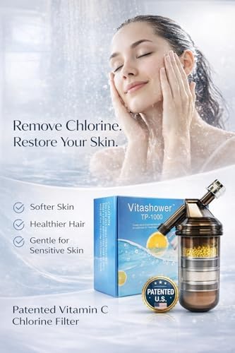 Vitamin C Shower Filter for Skin & Hair – Removes Chlorine for Sensitive Skin, Eczema & Dry Hair – High Pressure Shower Head Filter for Hard Water – Protects Skin Barrier & Hair Color - Image 3
