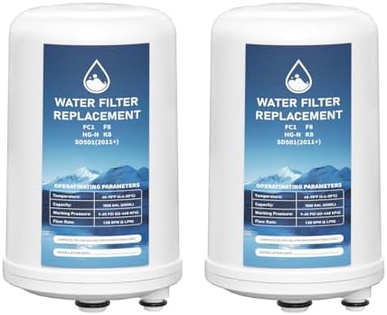 FC1 HG-N F8 Water Filter Replacement Cartridge Compatible with Enagic Leveluk K8, SD501 (2011+), JRIV 8-Plate Ionizer Machines Alkaline Water System, Pack of 2 by Unknown