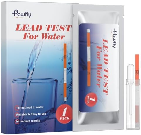 Pawfly Lead Water Test Kit Lead in Drinking Water Test Kit 10-Minute Detection to 5 ppb At Home Water Testing Kit for Tap & Well Lead Water Test Kit City Water Quality Test Kit, 1 Pack by Pawfly