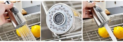 STOBAZA Pull Out Kitchen Faucet Sprayer Nozzle Modes Brushed Texture for Water Saving Easy Installation Replacement for Sink and Basin Taps - Image 5