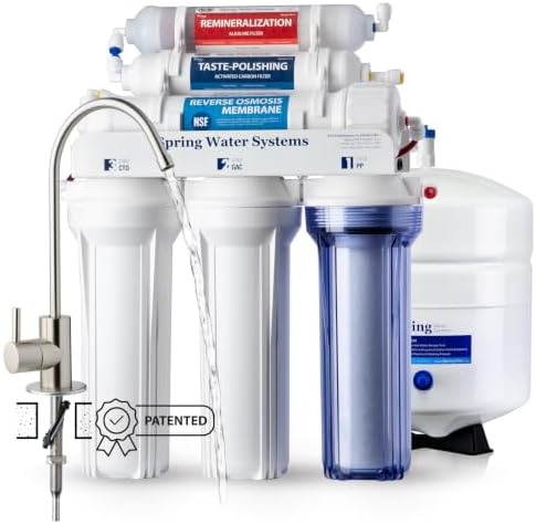 iSpring RCC7AK-BN NSF Certified, 75 GPD, Alkaline 6-Stage Reverse Osmosis System, pH+ Remineralization RO Water Filter System Under Sink Patented Top-Mounted Faucet Design for Easy Installation by iSpring