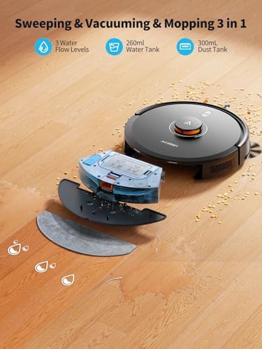 Robot Vacuum and Mop, Self-Emptying Robot Vacuum Cleaner with 5000Pa Suction, Laser Navigator with Smart Mapping Robotic Vacuums, 150Mins Runtime,Schedule,App Alexa Control for Carpet/Pet Hair,Q10 pro - Image 4