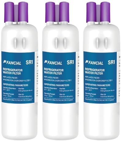 Fancial NSF Certified Water Filter, Advanced Coconut Shell Activated Carbon, for FILTER1 EDR1RXD1, W10295370A, P4RFKB2, 9081, 469081, 9930, 469930, 9930P, 04609930000, Removes Odor, Impurities, 3Pack by Fancial