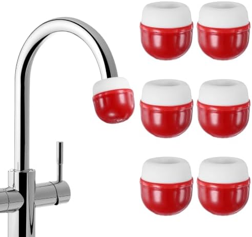 M METERXITY 6-Pack Mushroom Shaped Faucet Water Filter, Red by MMETERXITY