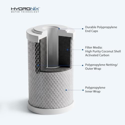 Hydronix CB-45-1005 Whole House or Commercial NSF Coconut Activated Carbon Block Water Filter, 4.5" x 10" - 5 micron - Image 3