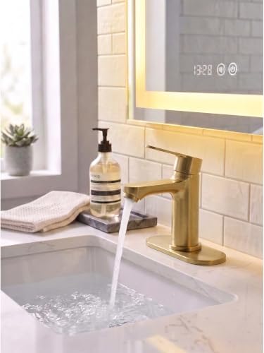 BELZ Gold Bathroom Faucet, Lead-Free for 1 or 3 Hole 4" Vanity Sink - Image 6
