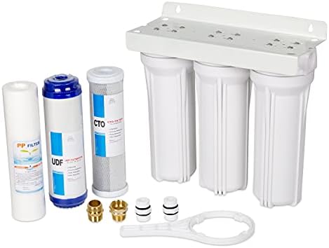 External RV Filter System RV Water Filter Store System Install with Bracket, 3-Stage RV Water Purifier Filtration System Compatible With Marines Boats and RVs by RANSOTO