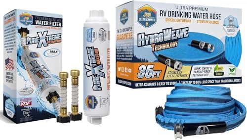 Clean Camper RV Drinking Water Hose & Water Filter Bundle by CleanCamper