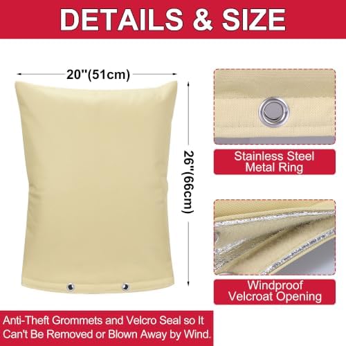 20" W x 26" H Backflow Preventer Insulation Cover - Waterproof & Weatherproof Outdoor Pipe Freeze Protection, Heavy-Duty Insulated Jacket for Winter Pipe Protection - Image 2