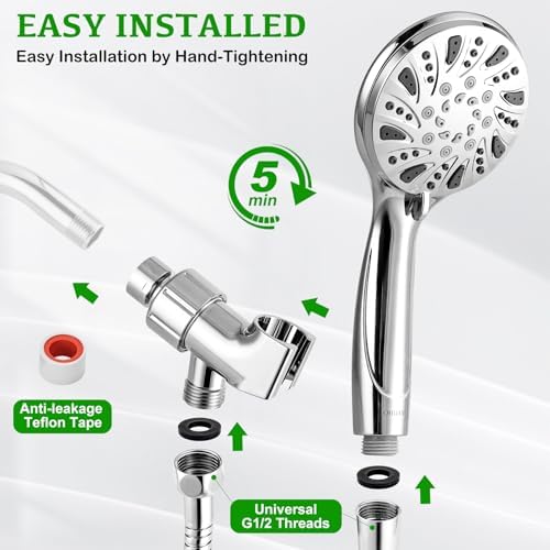 OHDAY® High Pressure Shower Head with Handheld Built-in Power Wash 6-Mode - Image 5