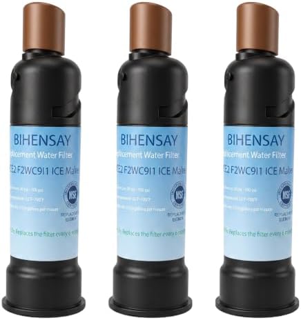 ICE2 F2WC9I1 ICE Maker Filter Replacement, Compatible with for ICE2 F2WC9I1 W10480323, W10565350, Used in 50 Ib Ice Maker Machines (3 Pack) by Unknown