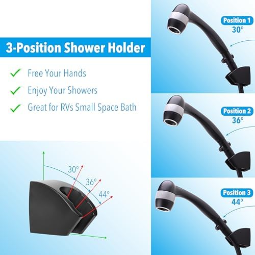 High Pressure RV Shower Head with Hose and On Off Switch, 3 Flow Rate for Saving Water, Matte Black - Image 4