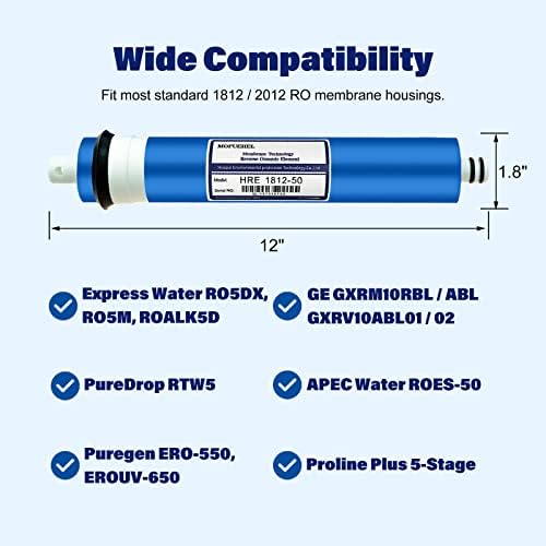 50 GPD Reverse Osmosis Membranes, RO Membrane Filter Replacement, Compatible for RO5DX / RO5DXC / RO5XBN / RO5XCBN RO5M / RO5MX2 / RO5MXBN / RO5MXC / ROES-50 / MEM-ES-50 / GXRM10RBL (2 Pack) - Image 4