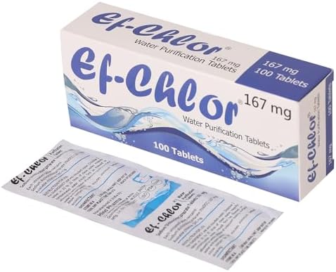 Ef-Chlor Water Purification Tablets 167 mg - Potable Water Treatment Ideal for Emergencies, Survival, Travel, and Camping, Purifies (5.2-6.6) Gallons Water in 1 Tablet (Pack of 100 Tablets) - Image 2