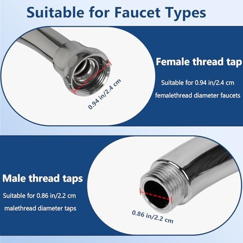 3 Pcs of Sink Water Filter and 18 Filter Elements Set, Sink Faucet Filter 360°Rotating, Bathroom Sink Filter Removes Fluoride Hard Water, Faucet Filter Faucet Extender for Home Kitchen Sink - Image 3