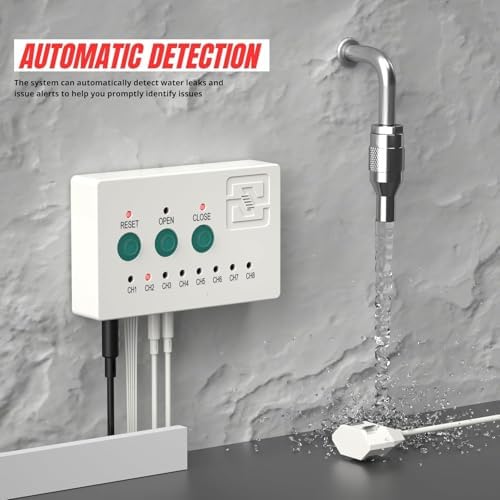 Water Leak Detector with 3/4” Brass Automatic Shut-Off Valve, Leak Alarm System with Controller and 2 Sensors, Supports Up to 8 Water Sensors for Home Flood Prevention - Image 3