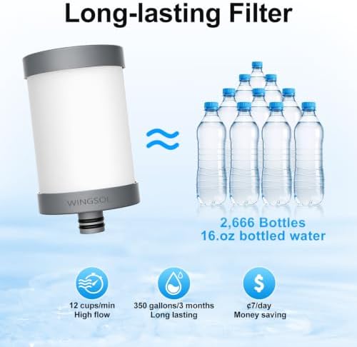 WINGSOL Visible Window Faucet Water Filter Stainless Steel, 360° Rotating Water Filter for Sink Faucet, NSF/ANSI 42&53, 350 Gallons Capacity, Reduces PFAS, Lead, Chlorine & Microplastics - Image 6