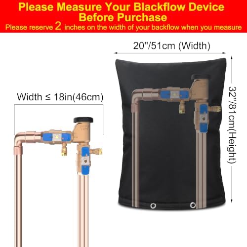 Backflow Preventer Insulation Weatherproof Covers, Pressure Vacuum Breaker Valve Insulated Covers Winter Freeze Protection, Outside Irrigation Sprinkler System Pipe Bag Pouch, 20''W x 32''H - Image 3