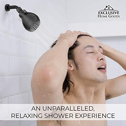 High Pressure Shower Head Matte Black - Powerful Deluxe Bathroom Showerhead with Strong Spray Stream and Small Silicone Nozzles - Universal Fit Works with High and Low Water Flow Showers-2.5 GPM - Image 6
