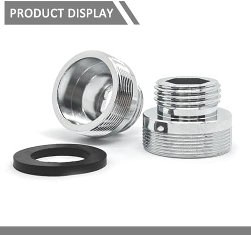 2 Pcs 28mm Male to G1/2 Male Thread Metal Faucet Adaptor,Brass Kitchen Sink Aerator Adapter,For Connecting Water Filter,Garden Hose,With Gaske - Image 4