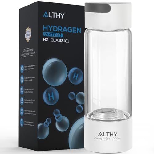 ALTHY Molecular Hydrogen Water Generator Hydrogen Water Bottle,Glass Flask, SPE PEM Technology Ionizer with Inhaler Adapter by ALTHY