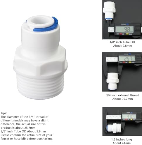 3/4"M to 3/8" Tube Push-Fit Adapter, 3 Pcs - Image 6