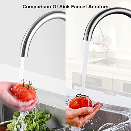 Faucet Aerator Female Thread Chrome Solid Brass Kitchen Faucet Aerators and Bathroom Sink Filter, 55/64in Aerator For Sink Faucet with Gasket for Kitchen and Bathroom(4Pcs) - Image 5