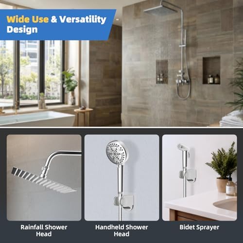 Hibbent All Metal 3 Pack Shower Head Flow Control Valve, G1/2 Brass Shut-off Valve with Metal Handle Lever, Shut OFF Water Flow Control Regulator for Handheld Shower, or Bidet Sprayer, Chrome - Image 5