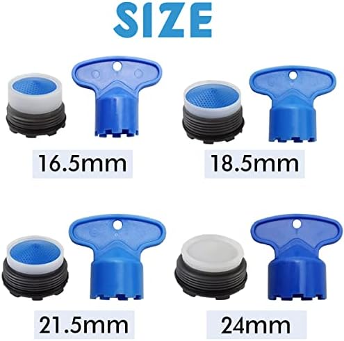 TIHOOD 24PCS Faucet Aerators with 4PCS Faucet Aerator Key Removal Wrench, Water Saving Flow Restrictor Set Replacement Part, for Bathroom or Kitchen Sink, Male Threads 16.5 18.5 21.5 24 - Image 2