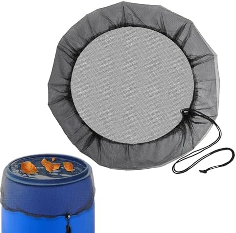 Water Barrel Screen Soft Black Drawstring Design 37.4in Diameter by Unknown