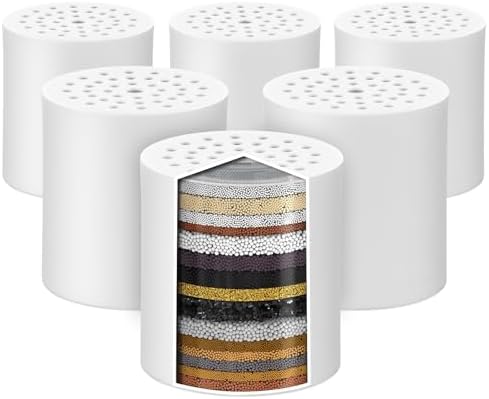 6 Pack 20 Stage Shower Filter Replacement by Cenipar Shower Cartridge Filter, Shower Head Filter Refill with Vitamin C Shower Head Replacement Filter for Hard Water by Cenipar