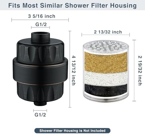 BRIGHT SHOWERS Shower Filter, High Output Shower Head Filter, 3-Stage Filtration for Hard Water & Chlorine Removal, Improves Skin, Hair & Nails, Universal Fit, Oil Rubbed Bronze - Image 6
