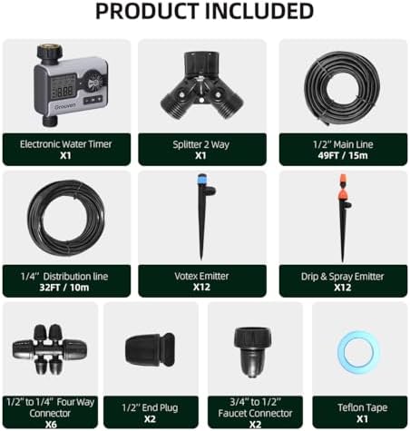 Drip Irrigation System Water Timer Automatic Irrigation Kit DIY Garden - Image 5