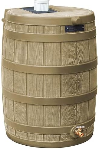 Good Ideas Rain Wizard Water Collection Barrel, 50 Gallon, Khaki, 3 Pack - Image 2