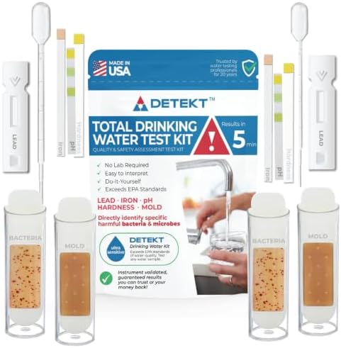 Drinking Water Test Kit (2) Detekt (USA) DIY for Lead, Bacteria, Mold & pH by Detekt
