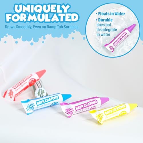 Tub Works® Sweet Scents Smooth™ Bath Crayons Bath Toy, 12 Pack | Nontoxic, Washable Bath Crayons for Toddlers & Kids | Unique Formula Draws Smoothly & Vividly on Wet & Dry Tub Walls | Scented Crayons - Image 5