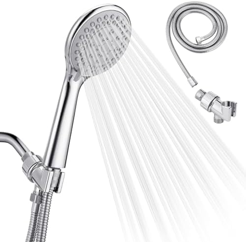 Detachable Handheld Shower Head with Hose - High pressure 5 Functions Showerheads Hand Held Shower Heads,Extra Long 4.7 ft. Stainless Steel Hose and Holder by LifHap