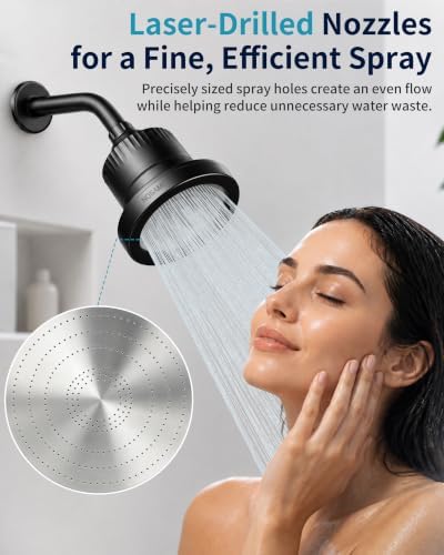 Nosame Shower Head with Filtered - High Pressure for Hard Water,Matte Black - Image 6
