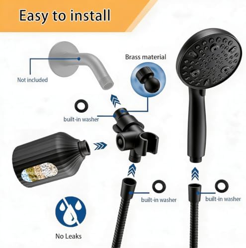 Filtered Shower Head with Handheld 10 Modes for Hard Water - Image 6